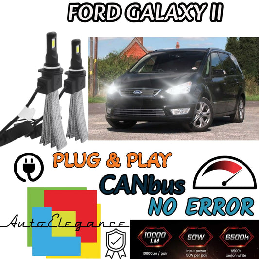KIT FULL LED FORD GALAXY II LAMPADE H7 6000K XENON BIANCO GHIACCIO NO ERROR