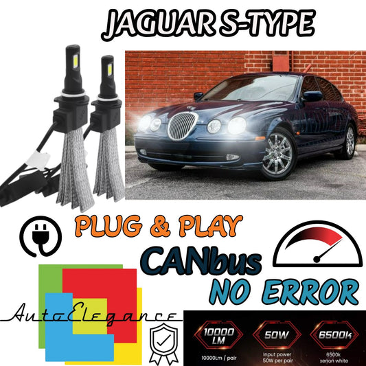 KIT FULL LED JAGUAR S-TYPE LAMPADE LED H7 6000K BIANCO GHIACCIO NO ERROR