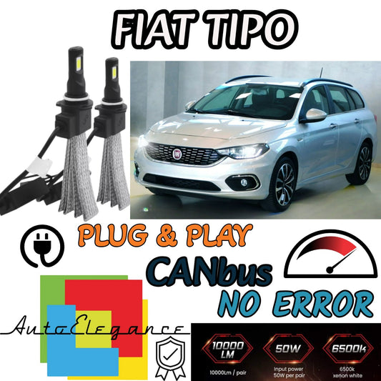 FULL LED KIT FIAT TIPO SW LED LAMPS H7 6000K WHITE 100% NO ERROR