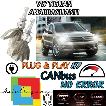 VW TIGUAN 5N CANBUS H7 LED KIT 8000 LUMEN 6500K WHITE LOW BEAM 