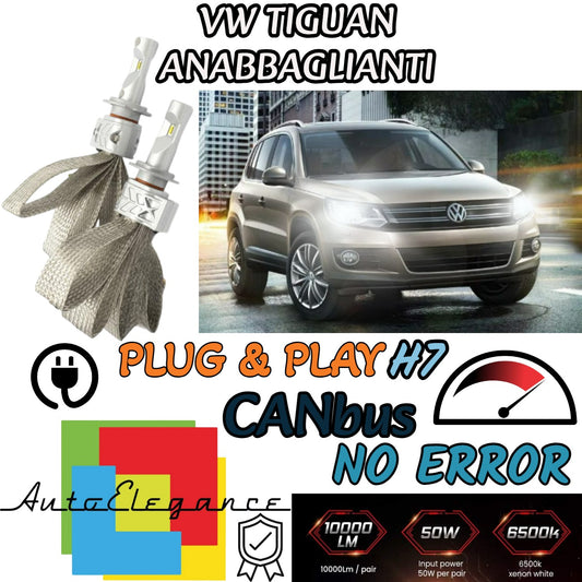 VW TIGUAN 5N CANBUS H7 LED KIT 8000 LUMEN 6500K WHITE LOW BEAM 