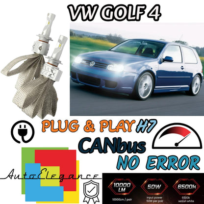 LED KIT H7 6500K FULL CANBUS 8000 LUMEN LED LAMPS FOR VOLKSWAGEN VW GOLF 4 IV