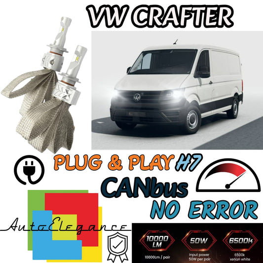 H7 LED KIT VOLKSWAGEN VW CRAFTER SY FULL CANBUS 8000 LUMEN LED 6500K WHITE