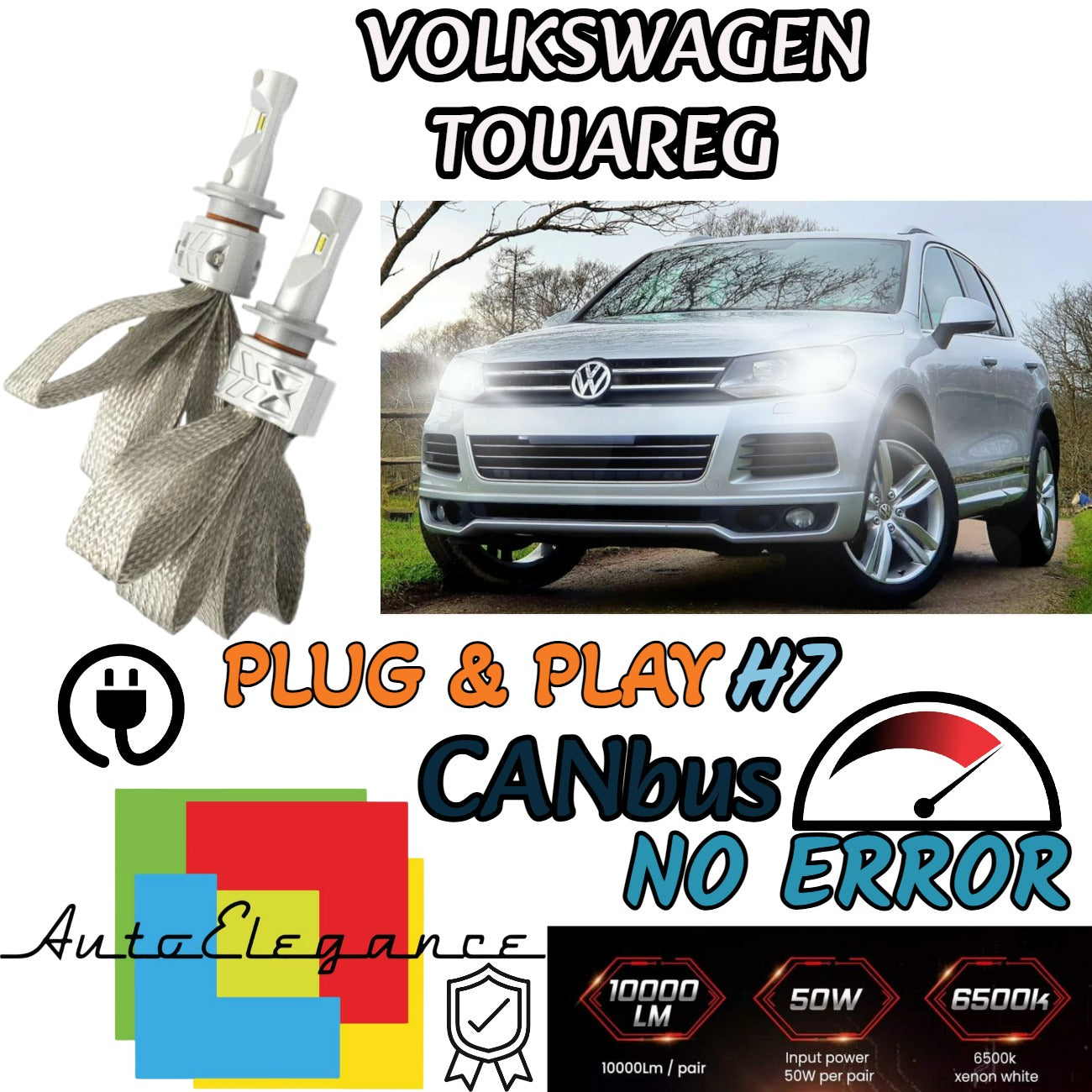 KIT LED H7 CANBUS PER VOLKSWAGEN TOUAREG 7P CON LED 8000 LUMEN 80W
