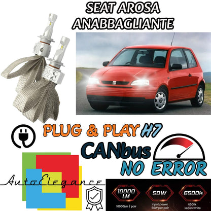 KIT LED H7 SEAT AROSA 8000 LUMEN 6500K ANABBAGLIANTI CANBUS BIANCO