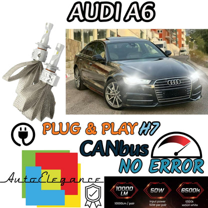 LED KIT H7 6500K FULL CANBUS 8000 LUMEN LED LAMPS FOR AUDI A6 C7 / AVANT 
