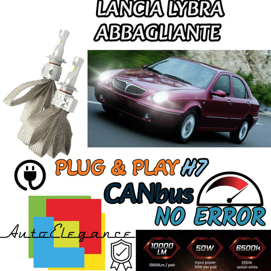 KIT LED H7 FULL LED LANCIA LYBRA LIBRA CANBUS 8000 LUMEN 6500K ABBAGLIANTE