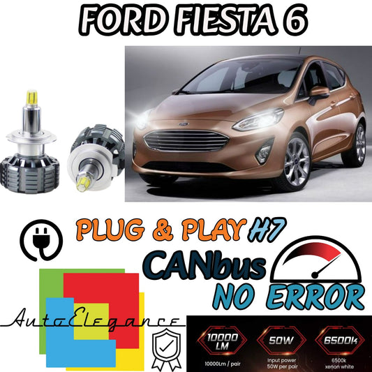 FULL LED H7 KIT FORD FIESTA MK6 RESTYLING CANBUS LED FOR LENTICULAR HEADLIGHTS 9600LM