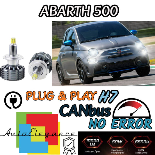 FULL LED KIT H7 6000K CANBUS LED FOR ABARTH FIAT 500 595 RESTYLING LENTICULARS 