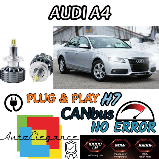 KIT LED H7 CANBUS AUDI A4 B7 + AVANT CON LED A 360° 9600 LUMEN 6000K BIANCO