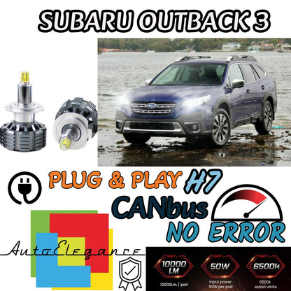FULL LED KIT FOR SUBARU OUTBACK 3 H7 WHITE LED LAMPS NO ERROR 9600 LUMEN