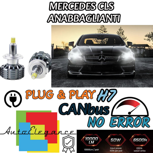 LED KIT H7 CANBUS LED 9600 LUMEN MERCEDES CLS C219 6000K WHITE|LOW BEAM