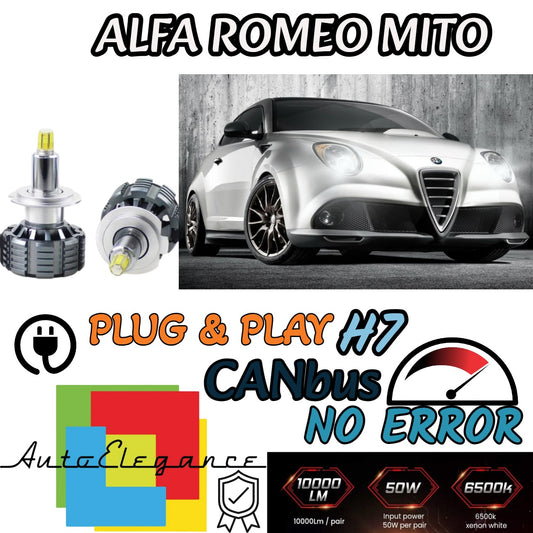 FULL LED KIT H7 6000K CANBUS LED FOR ALFA ROMEO MITO LENTICULARS NO FAILURE