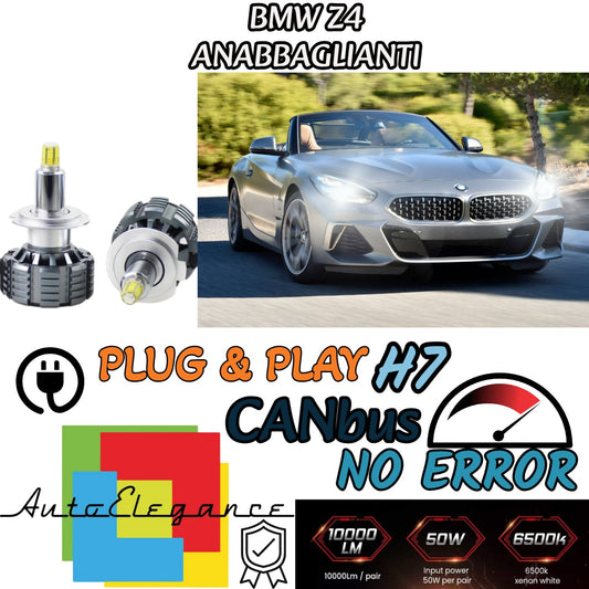 LED KIT H7 CANBUS LED 9600 LUMEN BMW Z4 E86 E89 E85 6000K WHITE LOW BEAM 