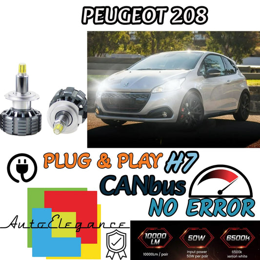 KIT FULL LED H7 6000K CANBUS LED PER LENTICOLARI PEUGEOT 208