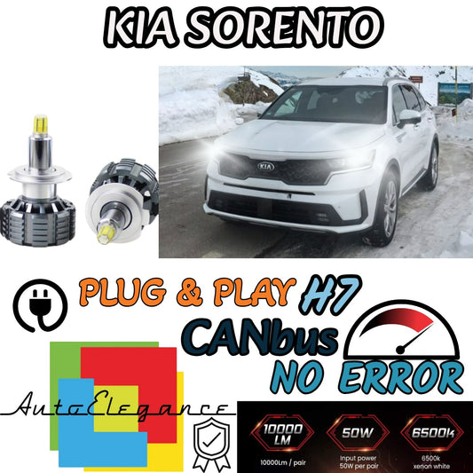 KIT FULL LED H7 6000K CANBUS LED PER LENTICOLARI KIA SORENTO MK3 III NO AVARIA