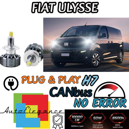 FULL LED KIT H7 CANBUS FIAT ULYSSE 6000K WHITE 9600 LUMEN 80W NO ERROR