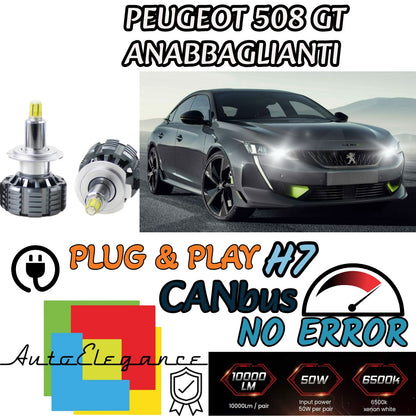 KIT FULL LED H7 CANBUS PEUGEOT 508 GT 6000K 9600 LUMEN 80W ANABBAGLIANTI