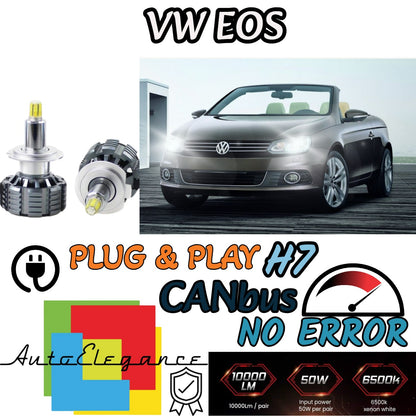LED KIT H7 CANBUS V VOLKSWAGEN EOS UNTIL 2011 LED 360° 9600 LUMEN 6000K WHITE 
