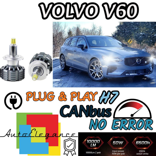 KIT LED H7 6000K CANBUS XENON 9600 LM LUMEN VOLVO V60 NO ERROR
