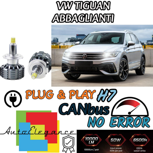 LED KIT H7 CANBUS VOLKSWAGEN TIGUAN 5N LED 360° 9600 LUMEN 6000K HIGH BEAM 