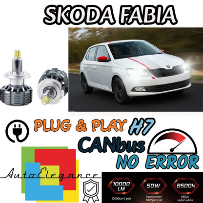 FULL LED KIT H7 SKODA FABIA MK3 6000K WHITE NO ERROR 9600 LUMEN CANBUS 