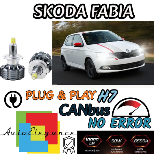 FULL LED KIT H7 SKODA FABIA MK3 6000K WHITE NO ERROR 9600 LUMEN CANBUS 