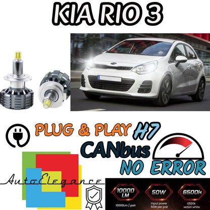 FULL LED KIT H7 6000K CANBUS LED FOR KIA RIO 3 III LENTICULARS NO FAILURE 