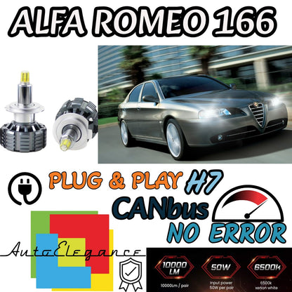 KIT FULL LED H7 6000K CANBUS LED PER LENTICOLARI ALFA ROMEO 166 NO AVARIA
