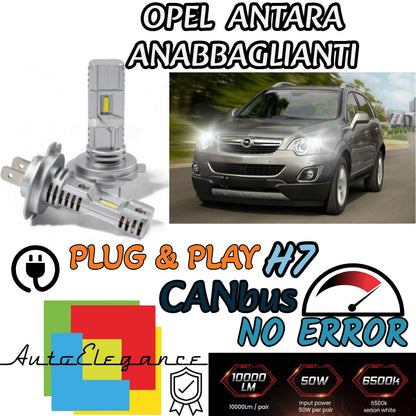 KIT LED H7 OPEL ANTARA 6000K BIANCO 6000 LUMEN CANBUS ANABBAGLIANTI