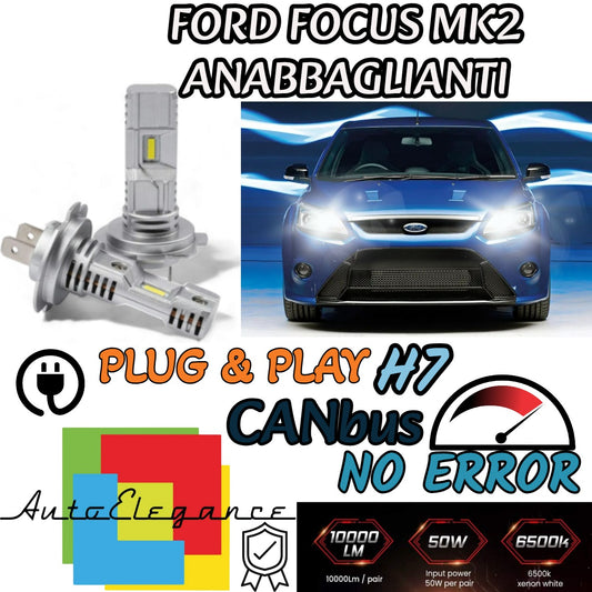 H7 LED KIT FOR FORD FOCUS MK2 II 6000K WHITE 6000 LUMEN CANBUS LOW BEAM 