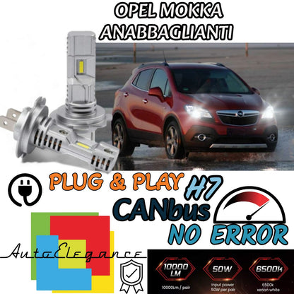 KIT LED H7 OPEL MOKKA X 6000K BIANCO 6000 LUMEN CANBUS ANABBAGLIANTI