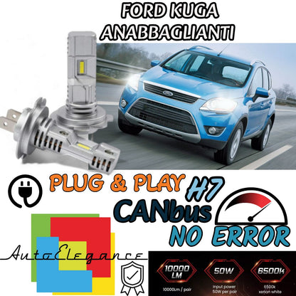KIT LED H7 PER FORD KUGA MK2 II 6000K BIANCO 6000 LUMEN CANBUS ANABBAGLIANTI