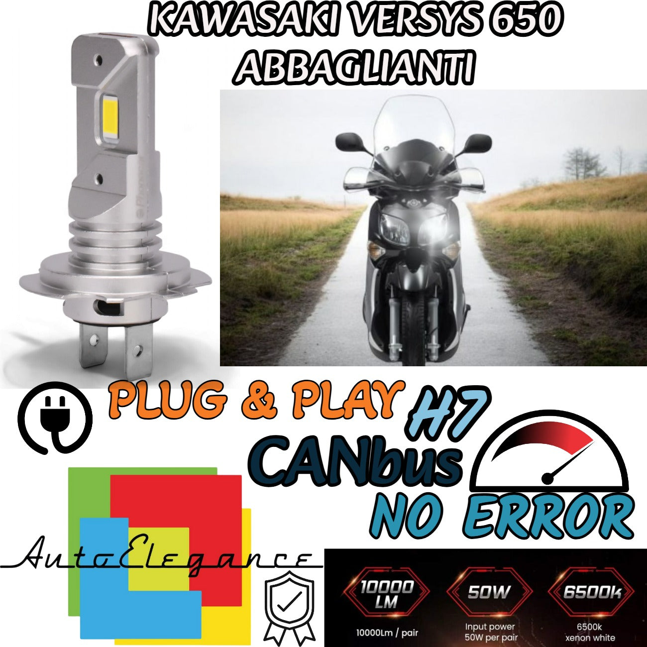 LAMPADA LED H7 6000K CANBUS PER ABBAGLIANTI YAMAHA XENTER 125 (2015-2017)