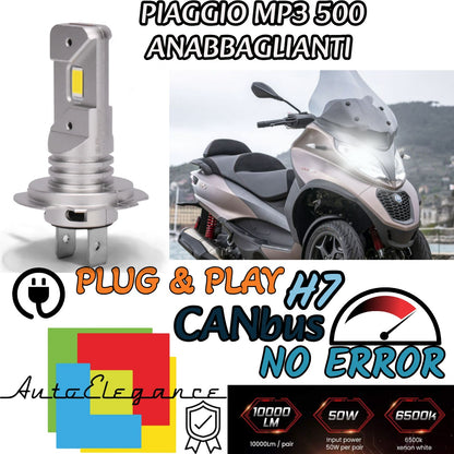 LAMPADA LED H7 CANBUS PER ANABBAGLIANTI PIAGGIO MP3 500 (2011-2013) I.E. SPORT