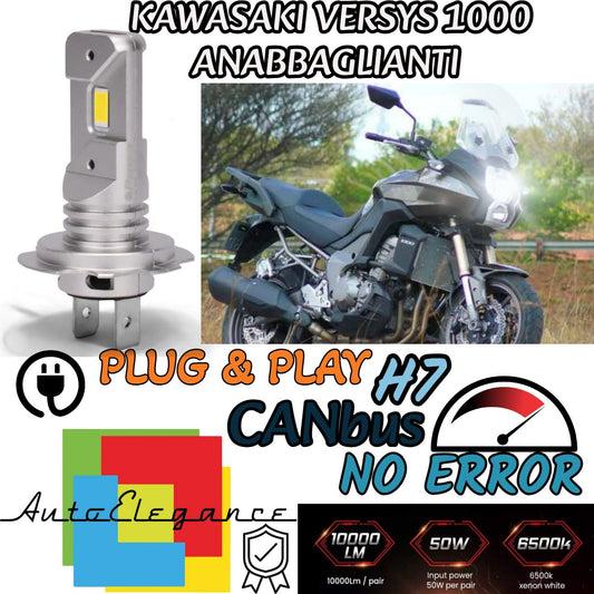 LAMPADA LED H7 CANBUS PER ANABBAGLIANTE KAWASAKI VERSYS 1000 2011-2014 6000K