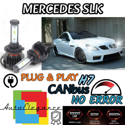 KIT LED H7 6000K CANBUS XENON 9800 LM LUMEN MERCEDES SLK R170 NO AVARIA LUCI