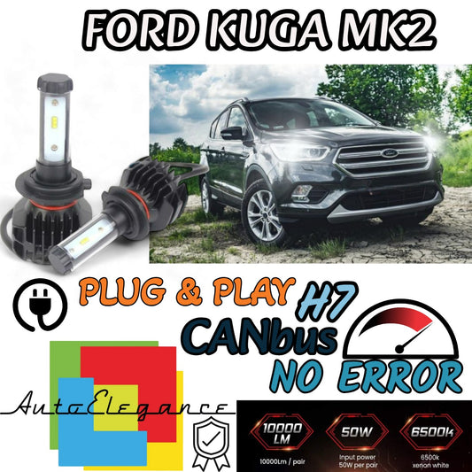 KIT LED H7 6000K CANBUS XENON 9800 LM LUMEN FORD KUGA MK2 II