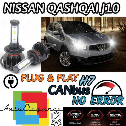 KIT LED H7 6000K CANBUS 9800 LUMEN PER NISSAN QASHQAI J10 PRE-RESTYLING NOAVARIA
