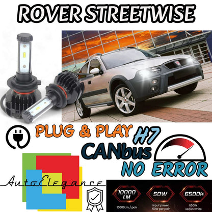 KIT LED H7 6000K CANBUS XENON PER ROVER STREETWISE REALI LAMPADE NO ERROR