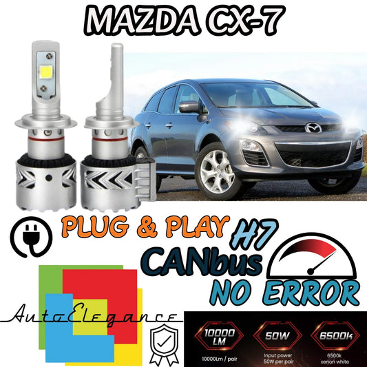 KIT LED H7 MAZDA CX-7 6500K CANBUS 12000 LUMEN MONO LED MONOLED LENTICOLARE