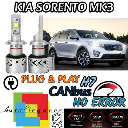KIT LED H7 KIA SORENTO MK3 III 6500K CANBUS 12000LM LUMEN MONO LED LENTICOLARE