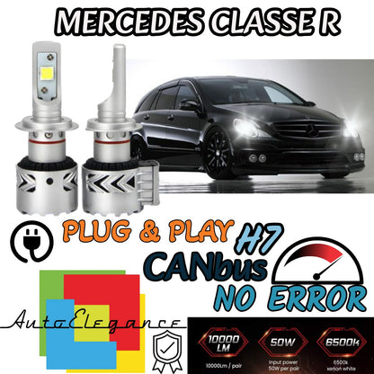 KIT LED H7 MERCEDES CLASSE R W251 6500K CANBUS XENON 12000LM LUMEN MONO LED