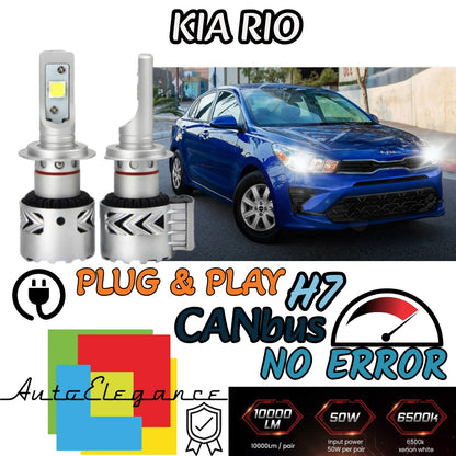 KIT LED H7 KIA RIO 3 6500K CANBUS 12000 LUMEN MONO LED MONOLED LENTICOLARE