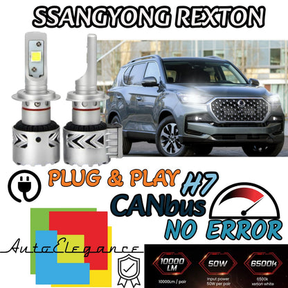 KIT LED H7 SSANGYONG REXTON 6500K CANBUS XENON 12000LM LUMEN MONO LED