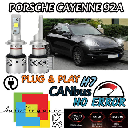 KIT LED H7 PORSCHE CAYENNE 92A 6500K CANBUS 12000 LUMEN MONO LED LENTICOLARE