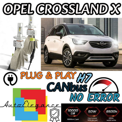 KIT LED H7 6500K FULL CANBUS 8000 LUMEN LED LAMPADE PER OPEL CROSSLAND X
