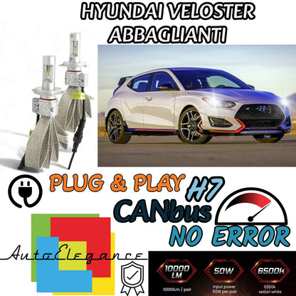 KIT LED H7 CANBUS PER HYUNDAI VELOSTER CON LED ABBAGLIANTI 8000 LUMEN