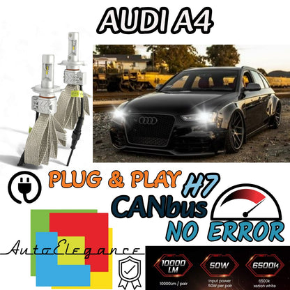 KIT LED H7 6500K FULL CANBUS 8000 LUMEN LED LAMPADE PER AUDI A4 B8 / AVANT