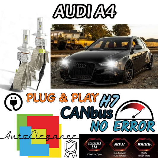 KIT LED H7 6500K FULL CANBUS 8000 LUMEN LED LAMPADE PER AUDI A4 B8 / AVANT